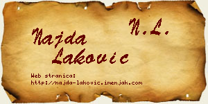 Najda Laković vizit kartica